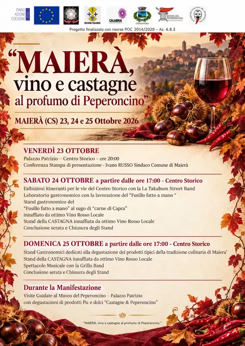 Maierà, vino e castagne al profumo di peperoncino
