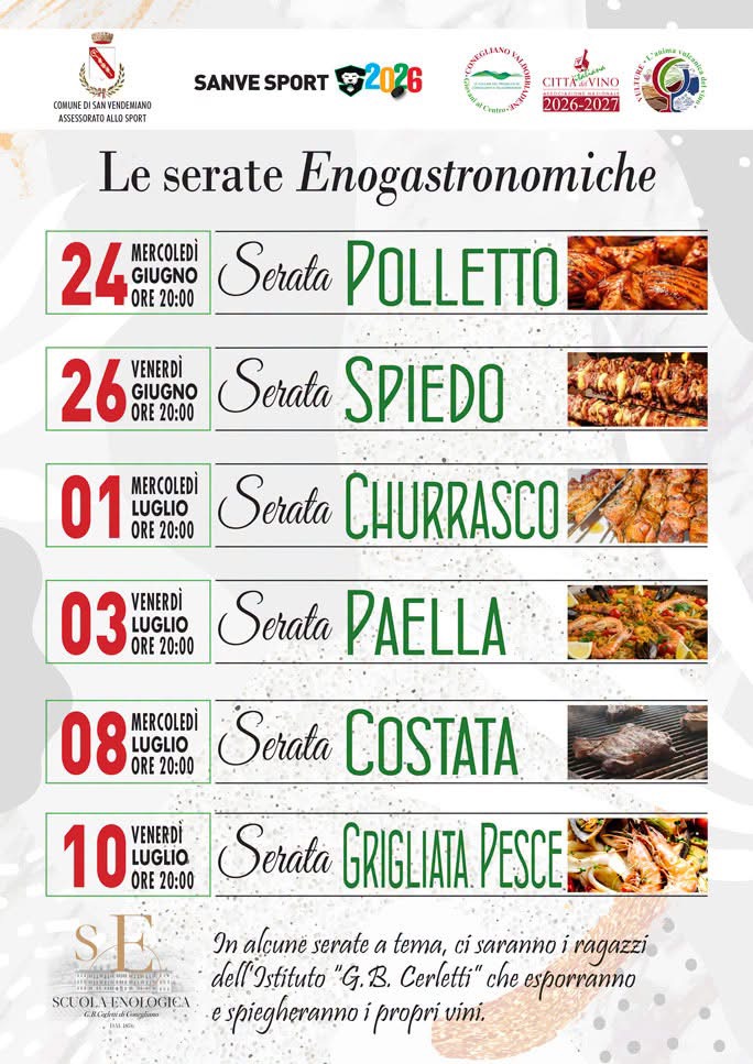 Le serate Enogastronomiche