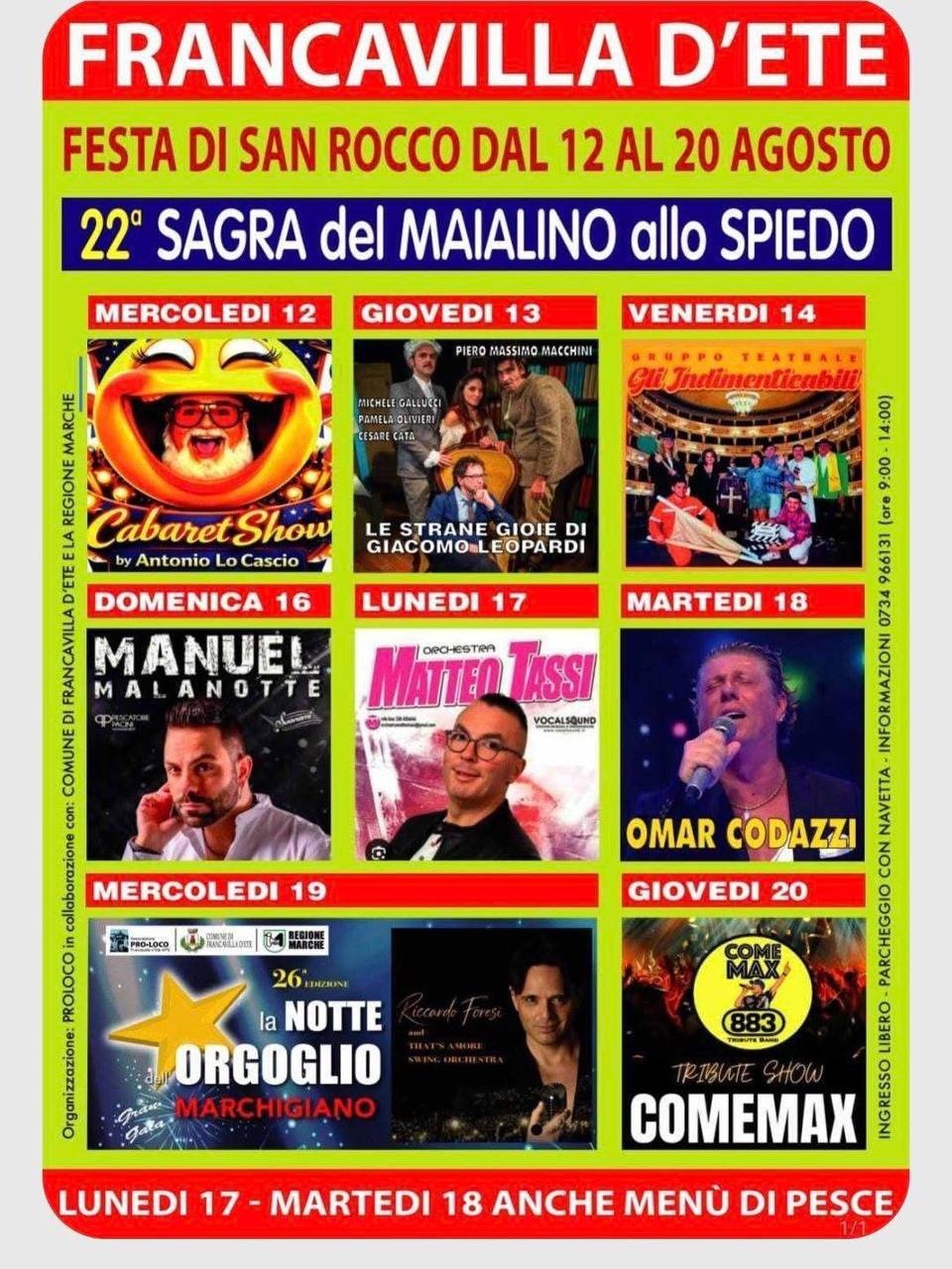 Festa di San Rocco e Sagra del Maialino allo Spiedo