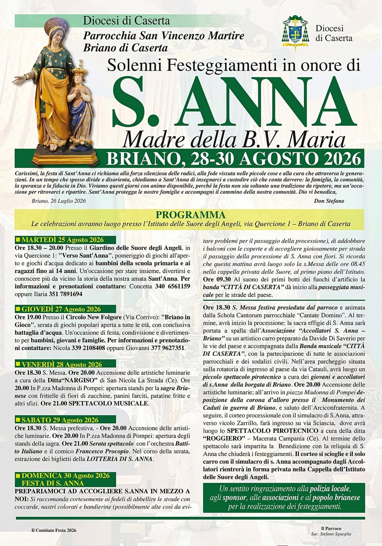 Solenni Festeggiamenti in onore di S. Anna