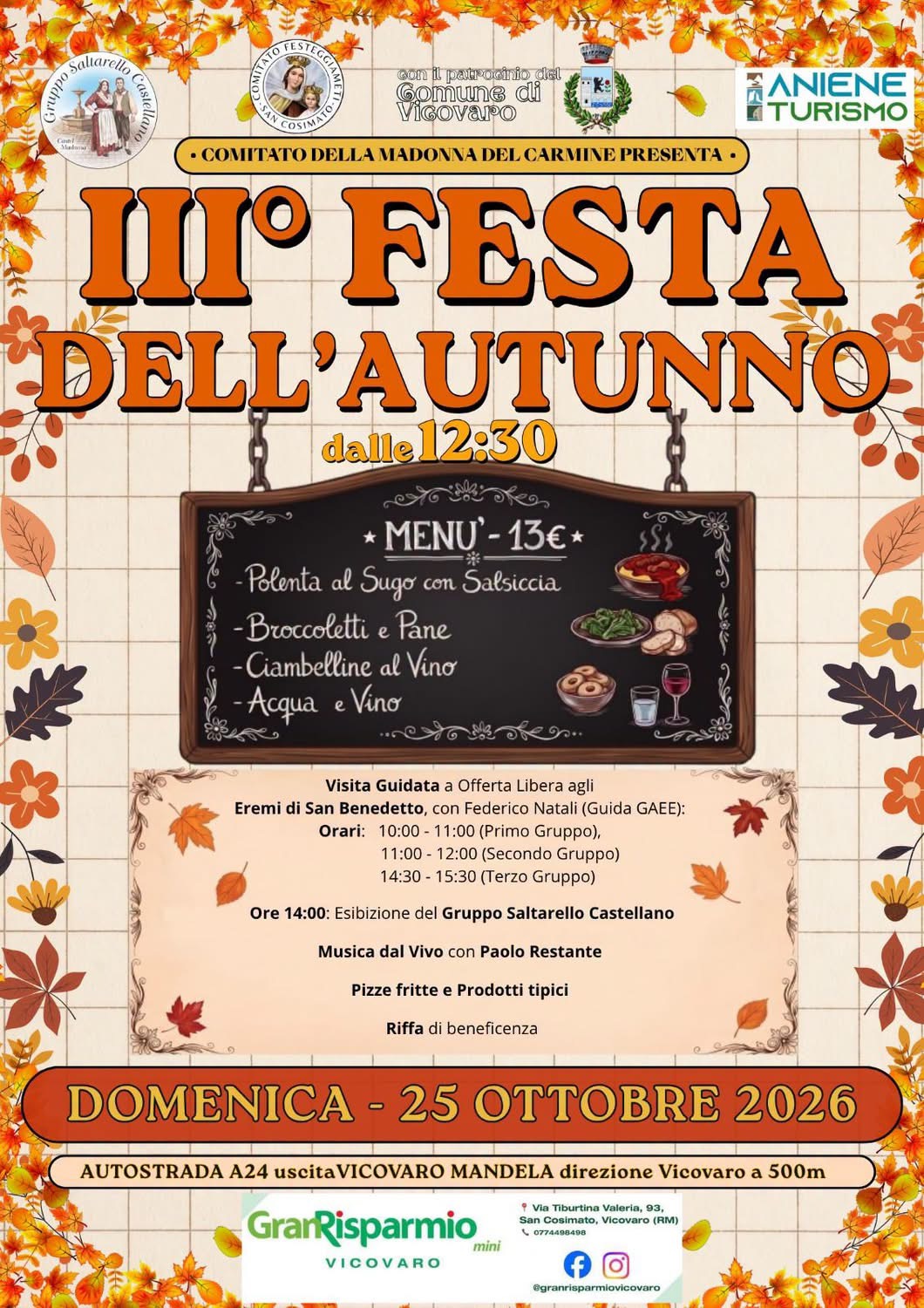 Festa dell'Autunno in San Cosimato, Vicovaro (RM)