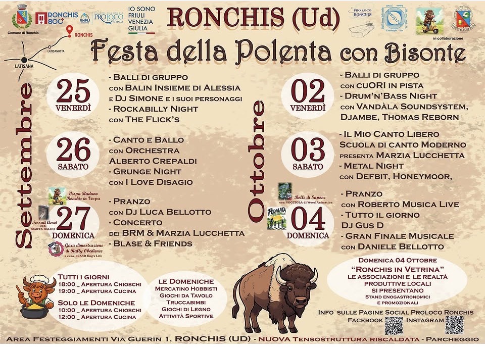 Festa della Polenta con Bisonte in Ronchis (UD)