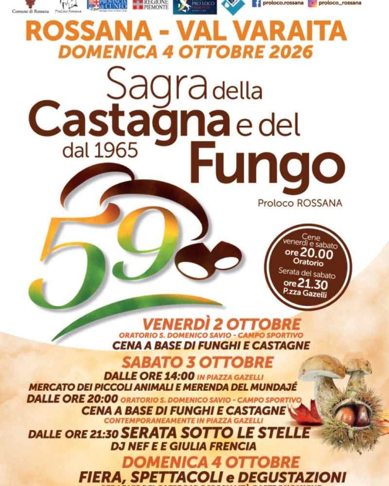 Sagra della Castagna e del Fungo in Rossana (CN)