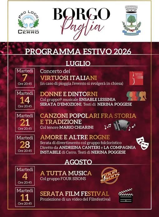 Programma Estivo Borgo Paglia