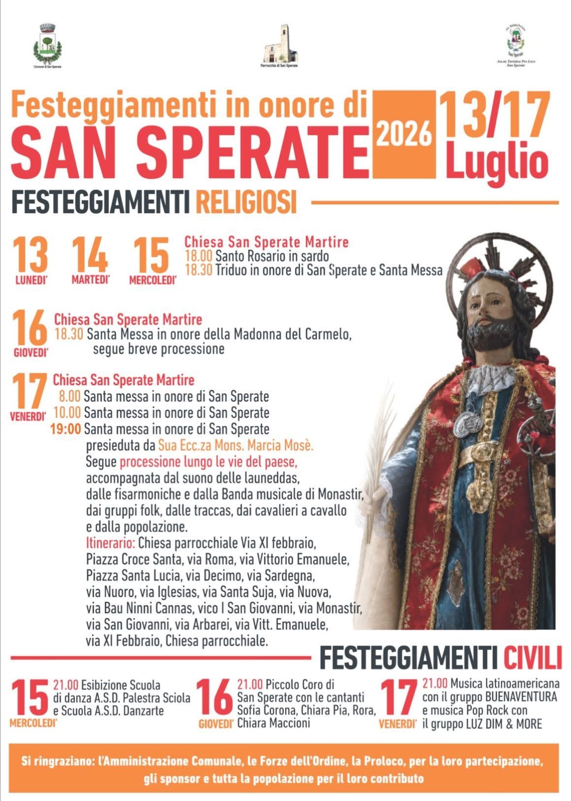 Festeggiamenti in onore di San Sperate