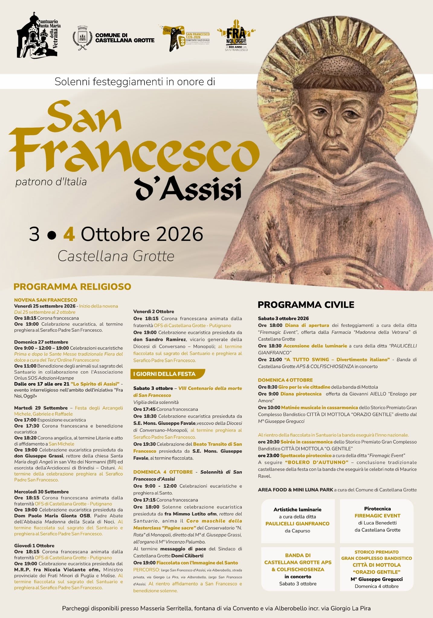 Festa di San Francesco d'Assisi in Castellana Grotte (BA)