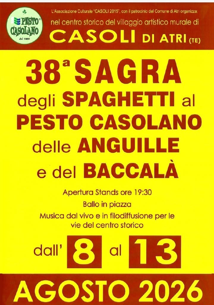 Sagra degli Spaghetti al Pesto Casolano, delle Anguille e del Baccalà