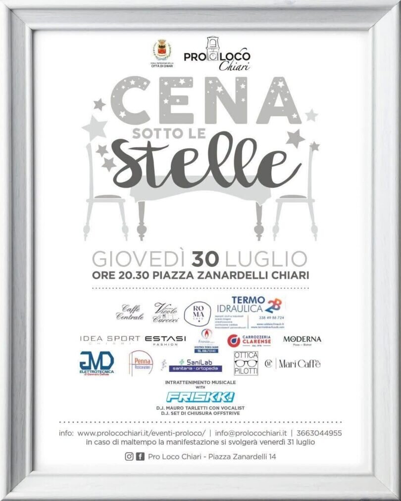 Cena sotto le stelle a Chiari