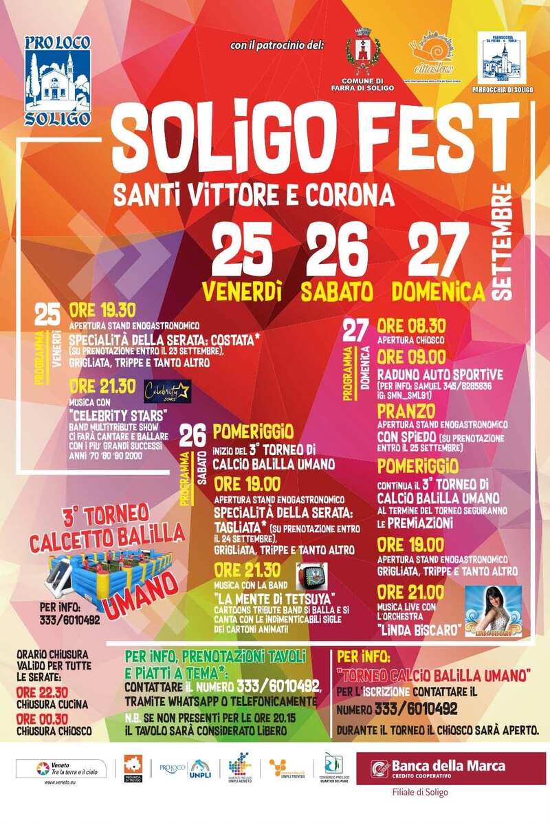 SOLIGO FEST – Festeggiamenti Santi Vittore e Corona