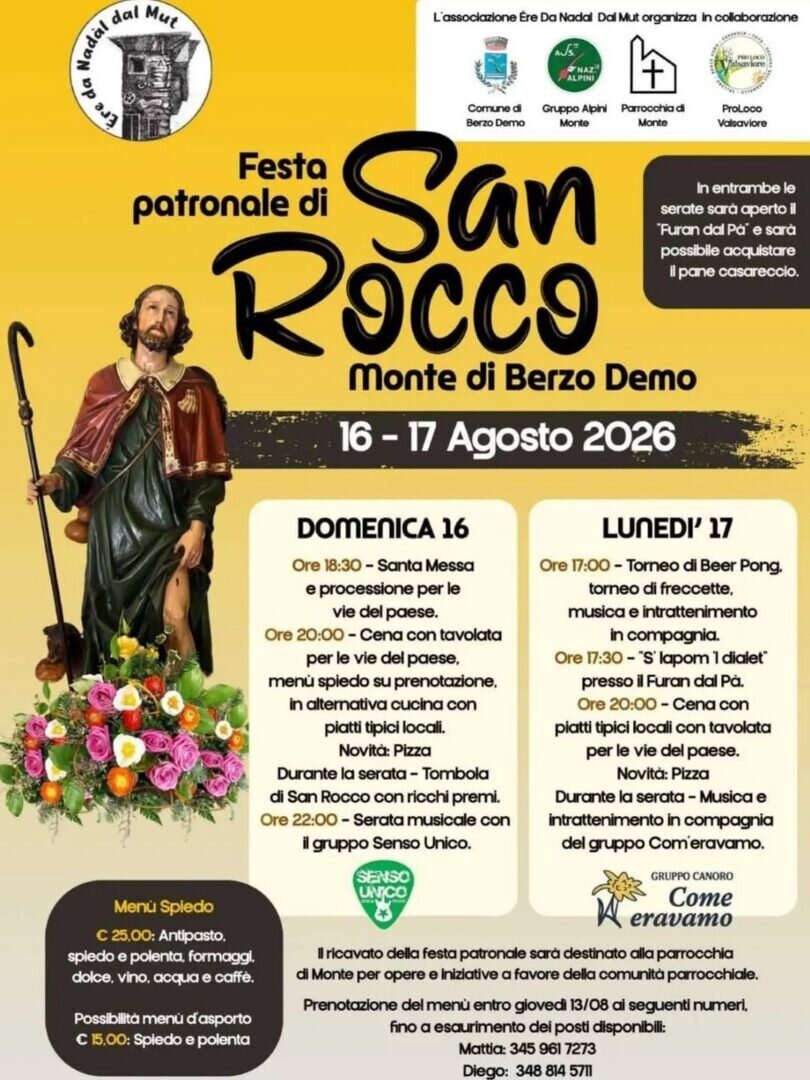 Festa patronale di San Rocco in Monte, Berzo Demo (BS)